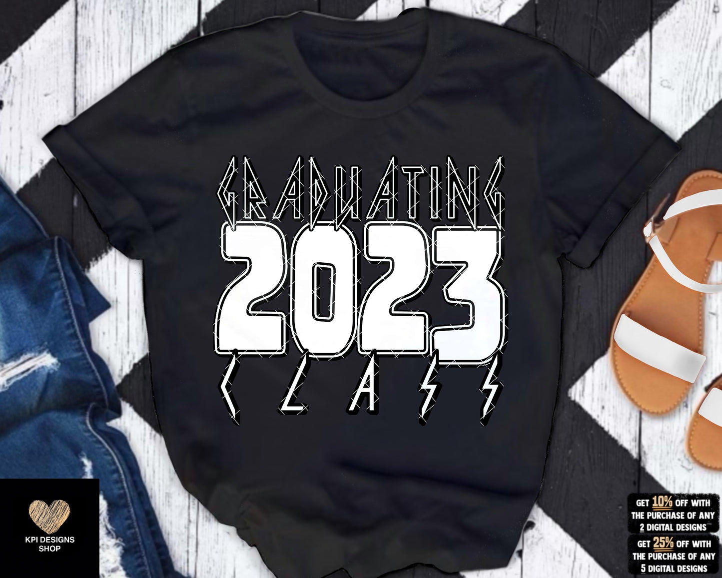 2023 Graduating Class - Rock Font (7-pack) - May2023 - PNG - Digital Design