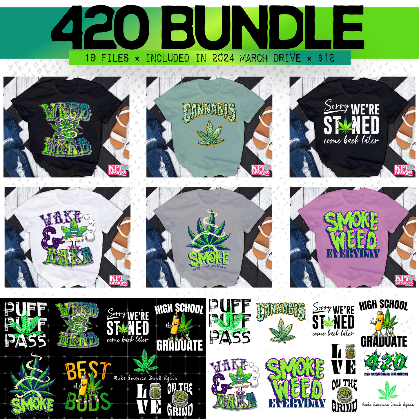 BUNDLE: 420 (19 files) - Mar2025 - PNG - Digital Design
