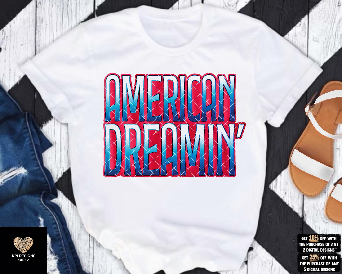 American Dreamin' + Matching Pocket - May2023 - PNG - Digital Design