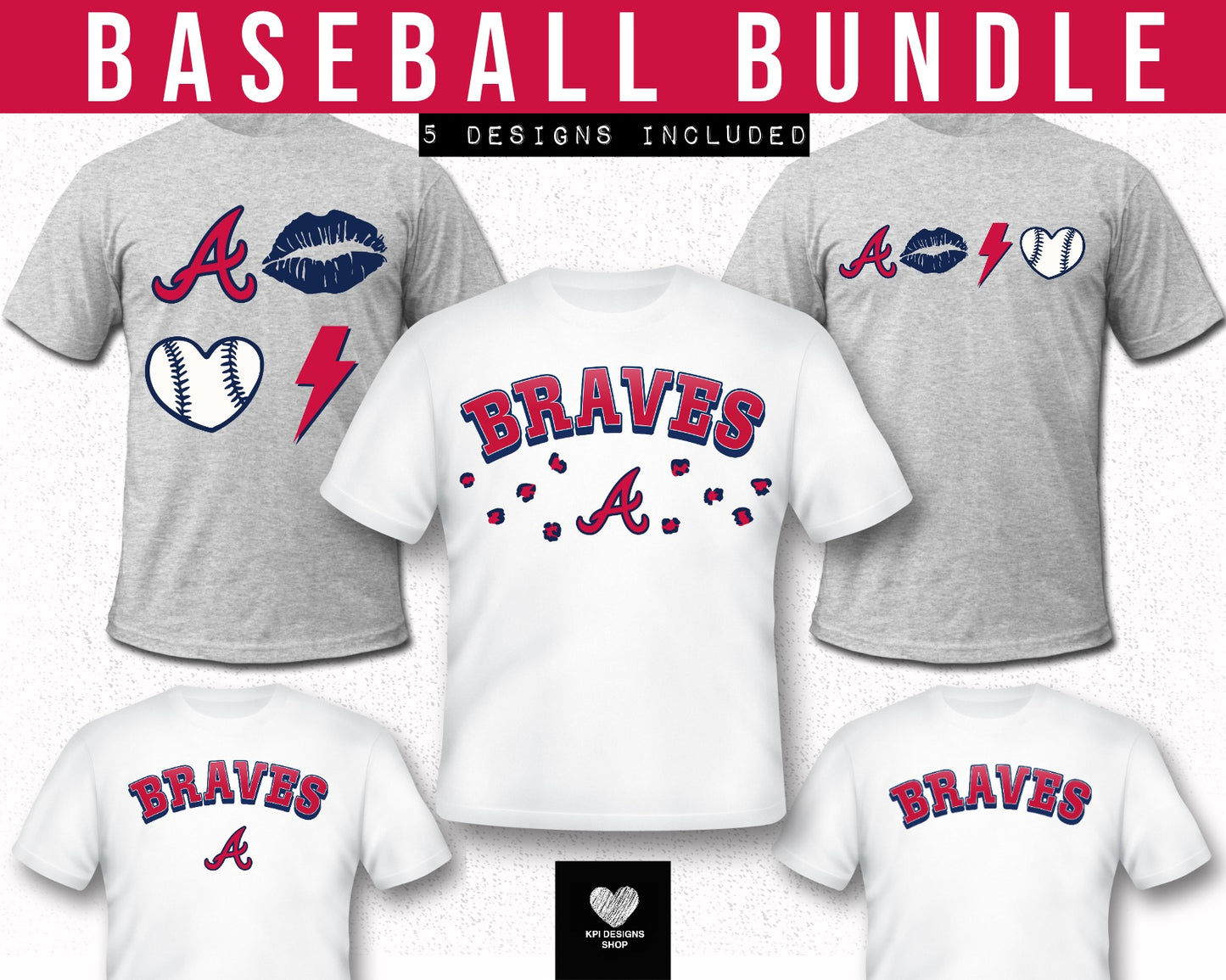 Braves (5 Design Bundle) - Feb2024 - PNG - Digital Design (Personal Use Recommended)