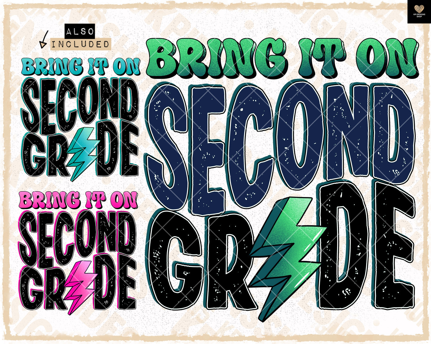 Bring It On Second Grade (3-pack)- July2023 - PNG - Digital Design