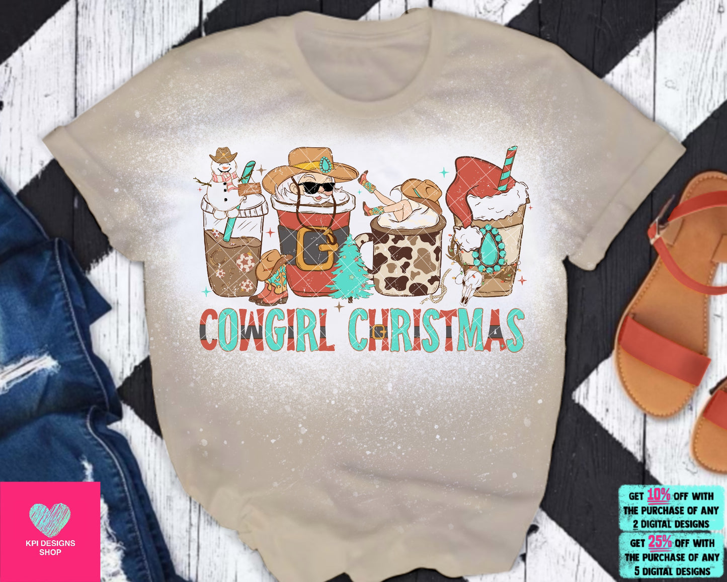 Cowgirl Christmas (2-pack) - Oct2023 - PNG - Digital Design