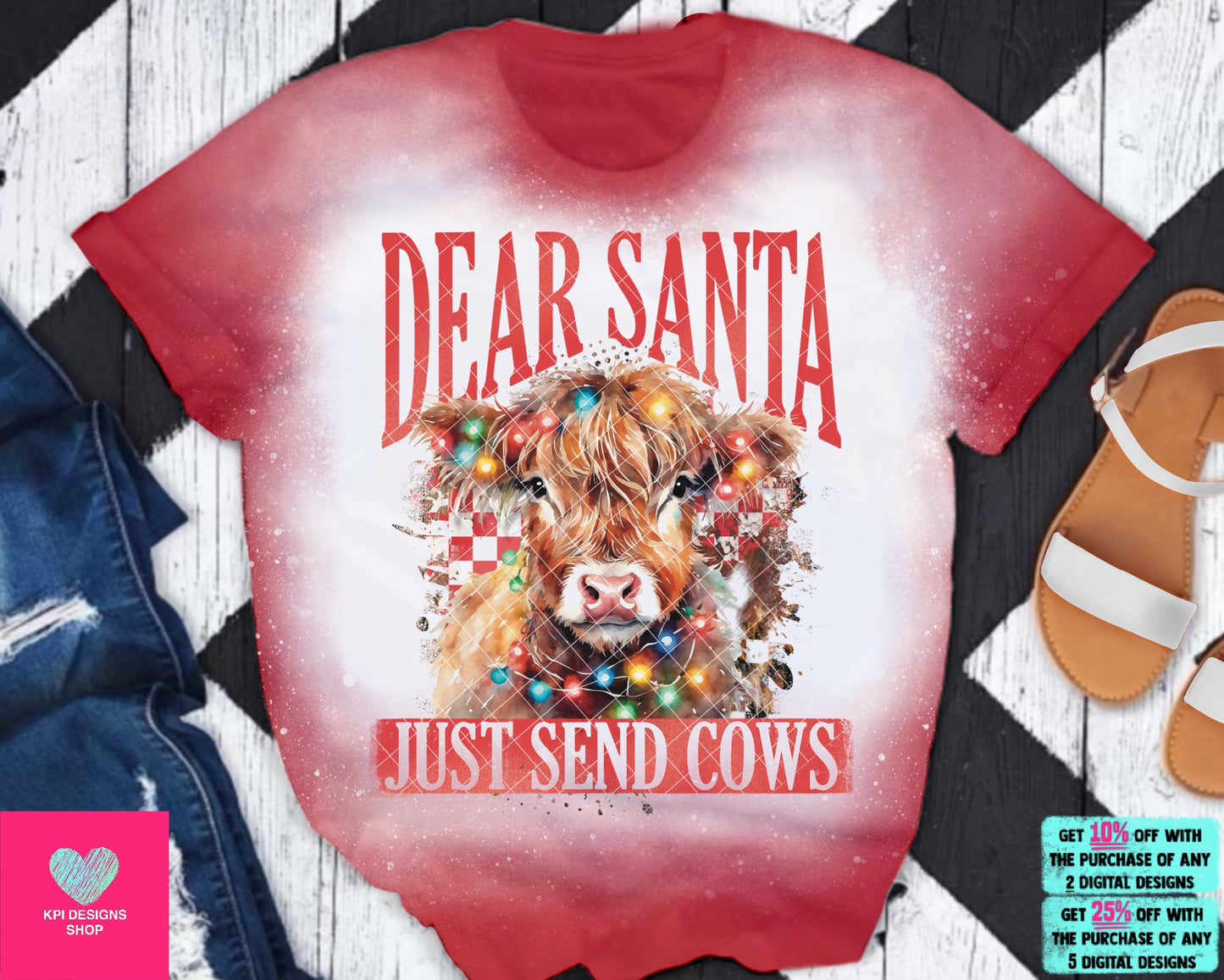 Dear Santa, Just Send Cows (2-pack) - Nov2023 - PNG - Digital Design