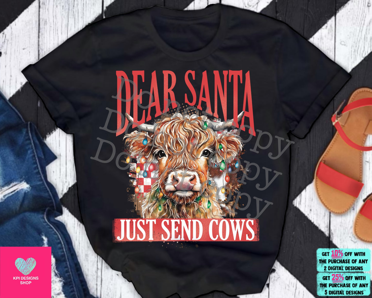 Dear Santa, Just Send Cows (2-pack) - Nov2023 - PNG - Digital Design