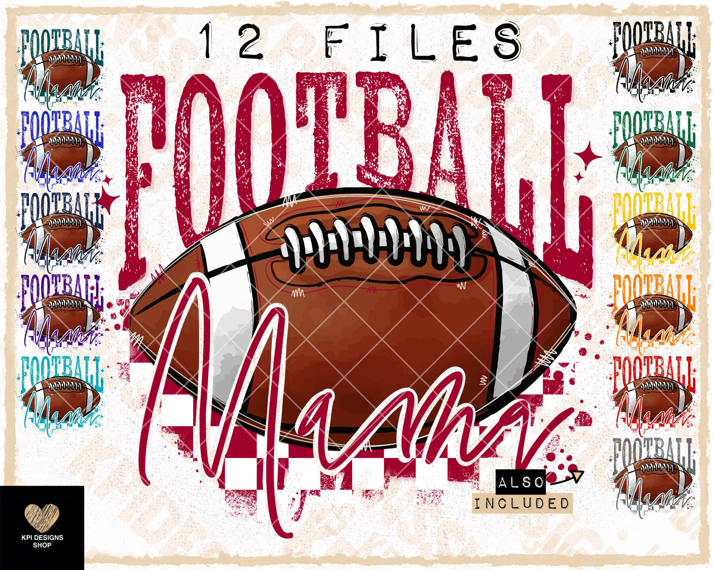 Football Mama (12-pack) - Aug2023 - PNG - Digital Design