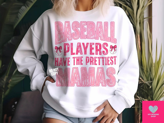 Baseball Players Have the Prettiest/Loudest/Best Moms + Matching Sleeve for Names (9-pack) - Apr2024 - PNG - Digital Design