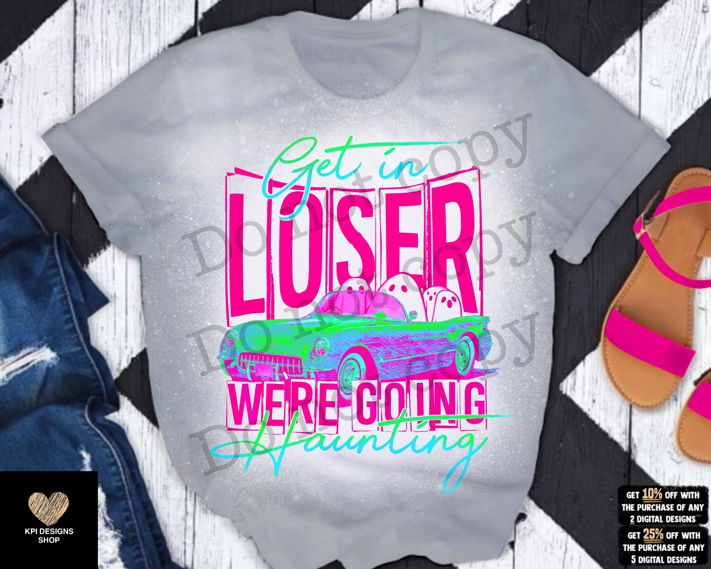 Get in Loser, We're Going Haunting + Matching Pocket (5-pack) - July2023 - PNG - Digital Design