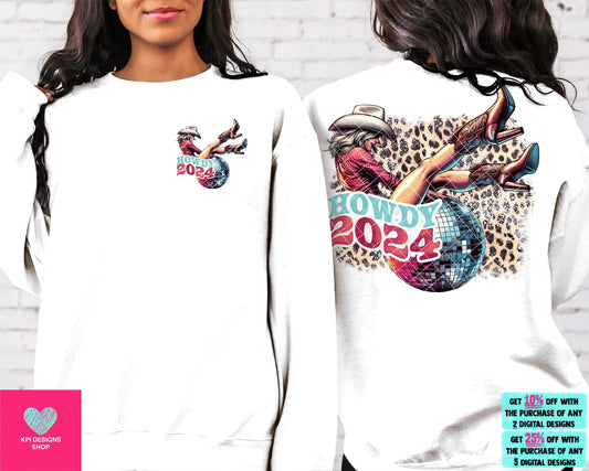 Howdy Cowgirl 2024 + Matching Pocket - Dec2023 - PNG - Digital Design