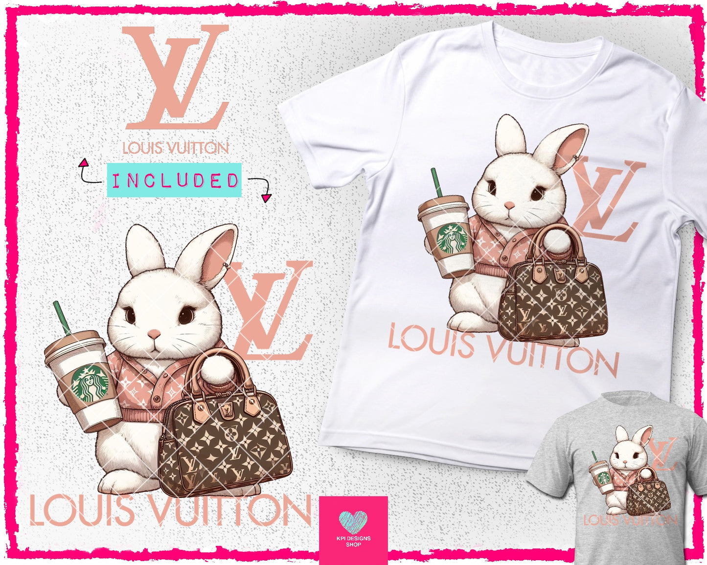 LV Easter Bunny 5 - Mar2024 - PNG - Digital Design (Personal Use Recommended)