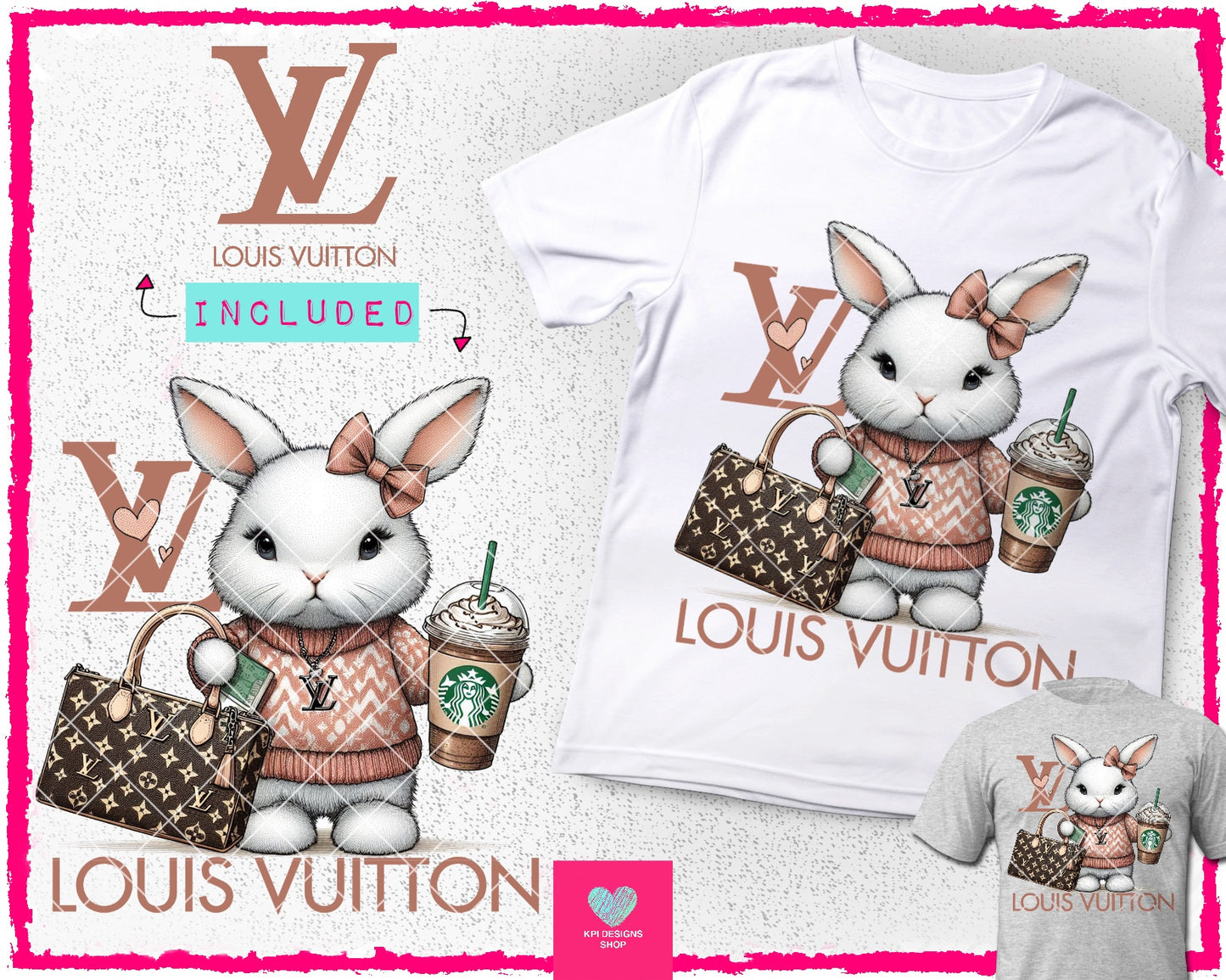 LV Easter Bunny 6 - Mar2024 - PNG - Digital Design (Personal Use Recommended)