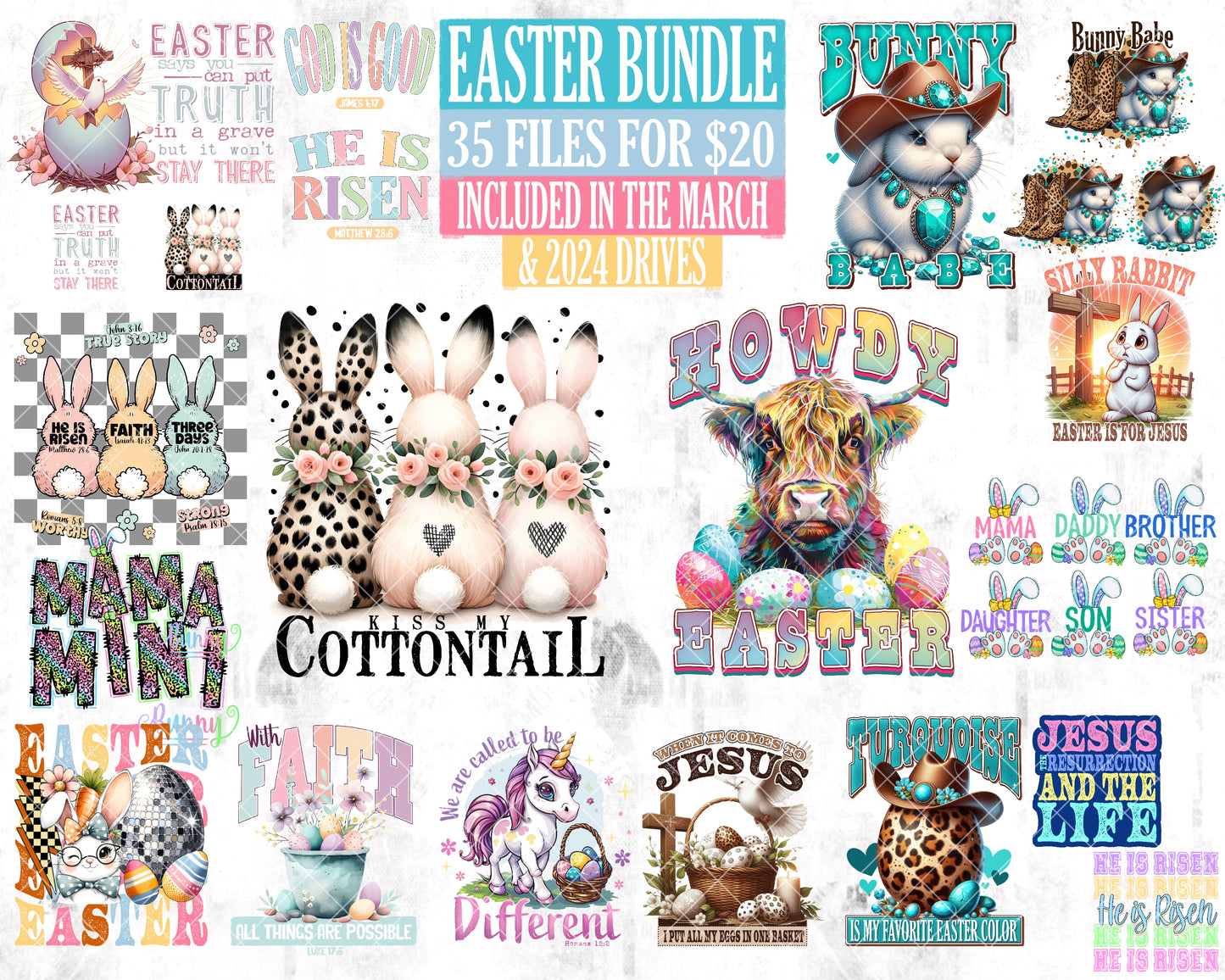 BUNDLE: Easter (35 files) - Mar2024 - PNG - Digital Design