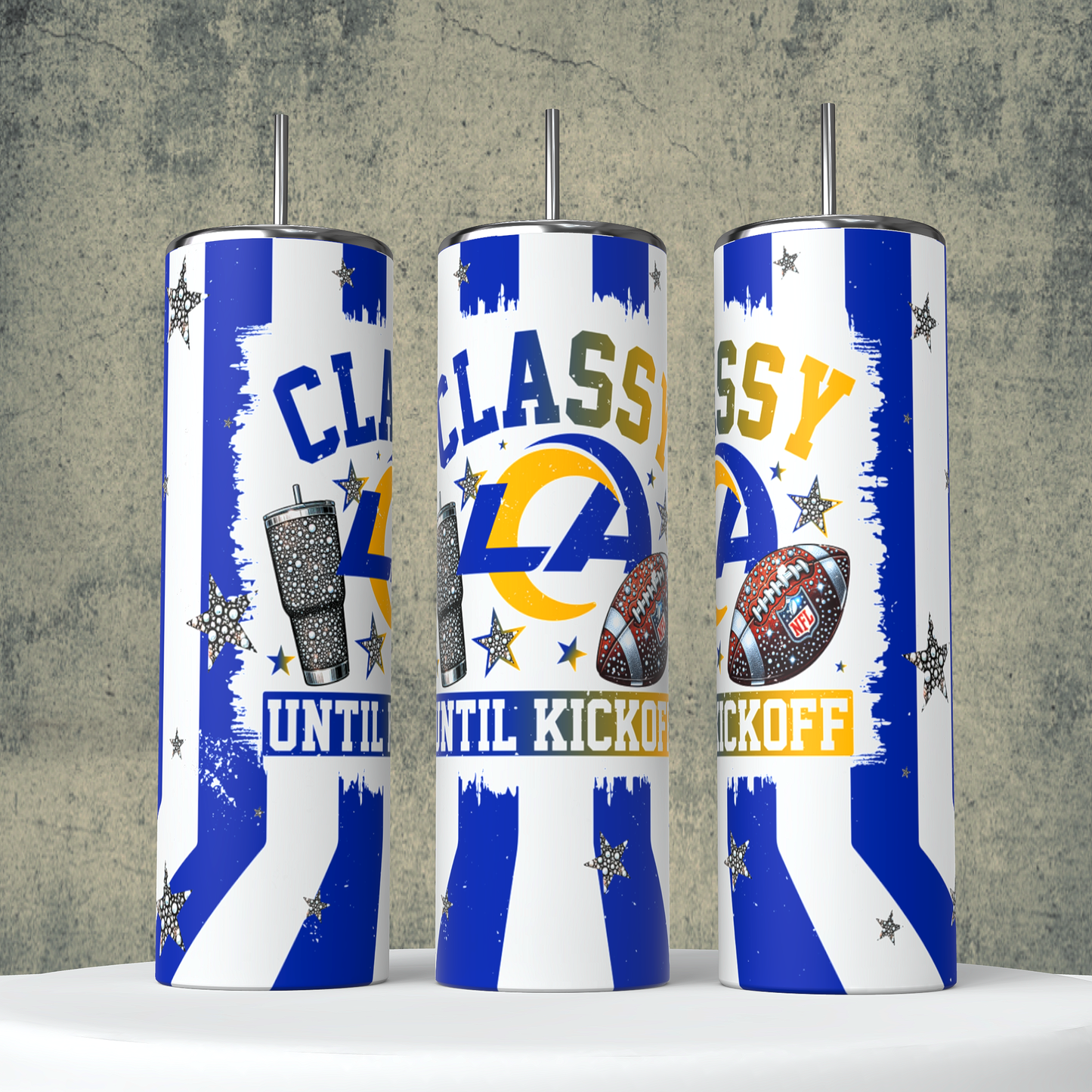 Classy Until Kickoff + Tumbler Wraps (64 Files) - Sept2024 - PNG - Digital Design (Personal Use Recommended)