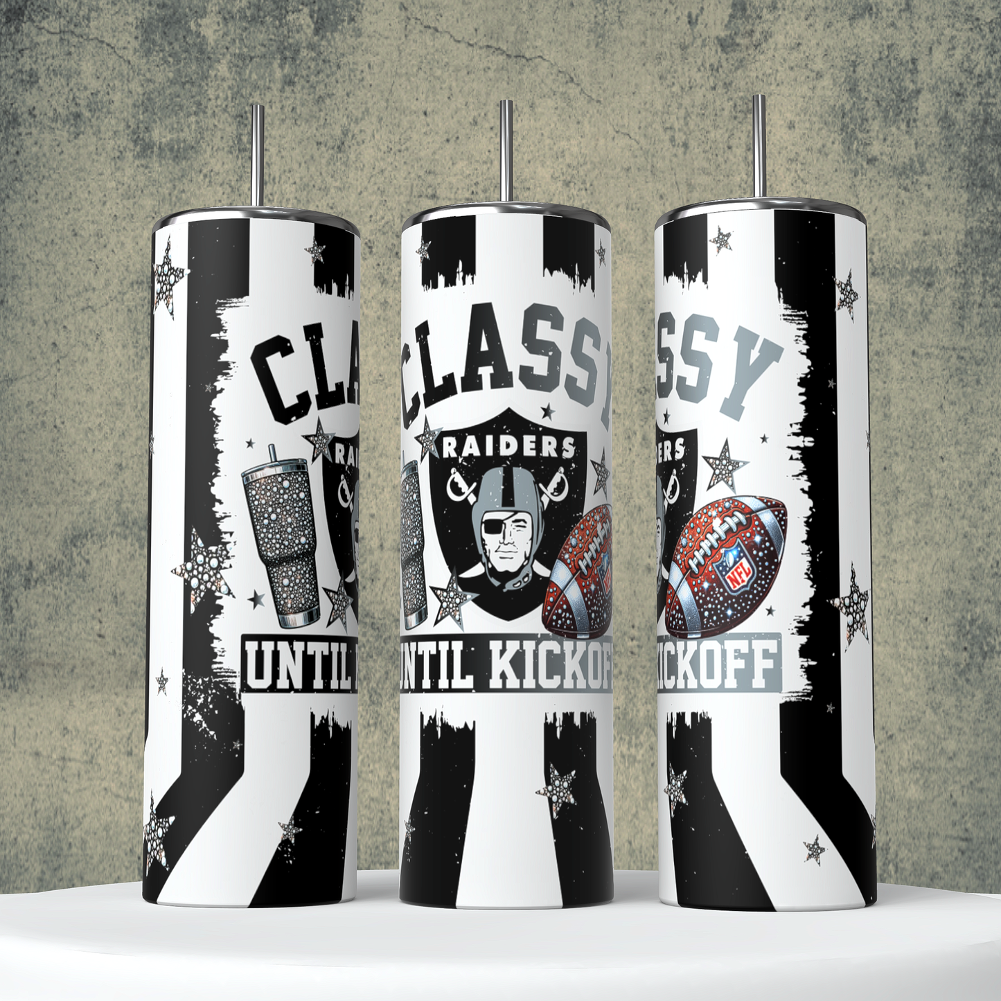Classy Until Kickoff + Tumbler Wraps (64 Files) - Sept2024 - PNG - Digital Design (Personal Use Recommended)