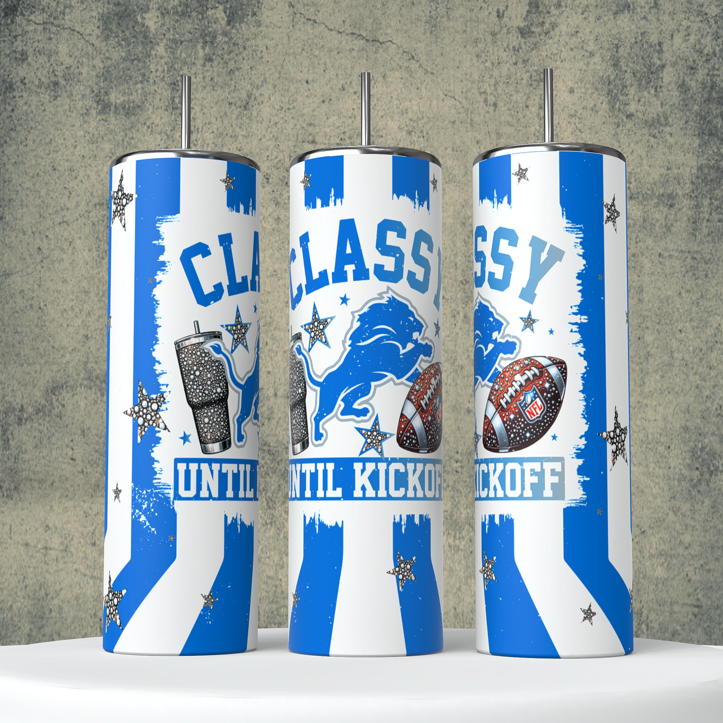 Classy Until Kickoff + Tumbler Wraps (64 Files) - Sept2024 - PNG - Digital Design (Personal Use Recommended)