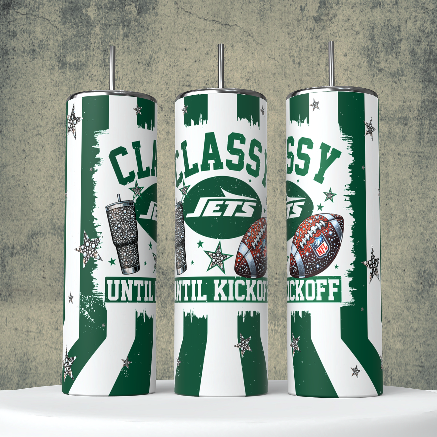 Classy Until Kickoff + Tumbler Wraps (64 Files) - Sept2024 - PNG - Digital Design (Personal Use Recommended)