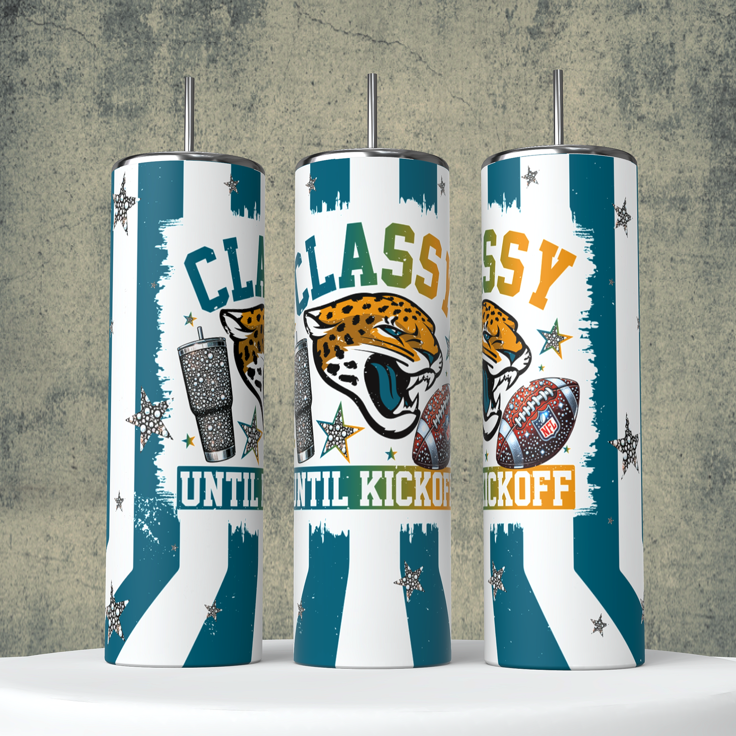 Classy Until Kickoff + Tumbler Wraps (64 Files) - Sept2024 - PNG - Digital Design (Personal Use Recommended)