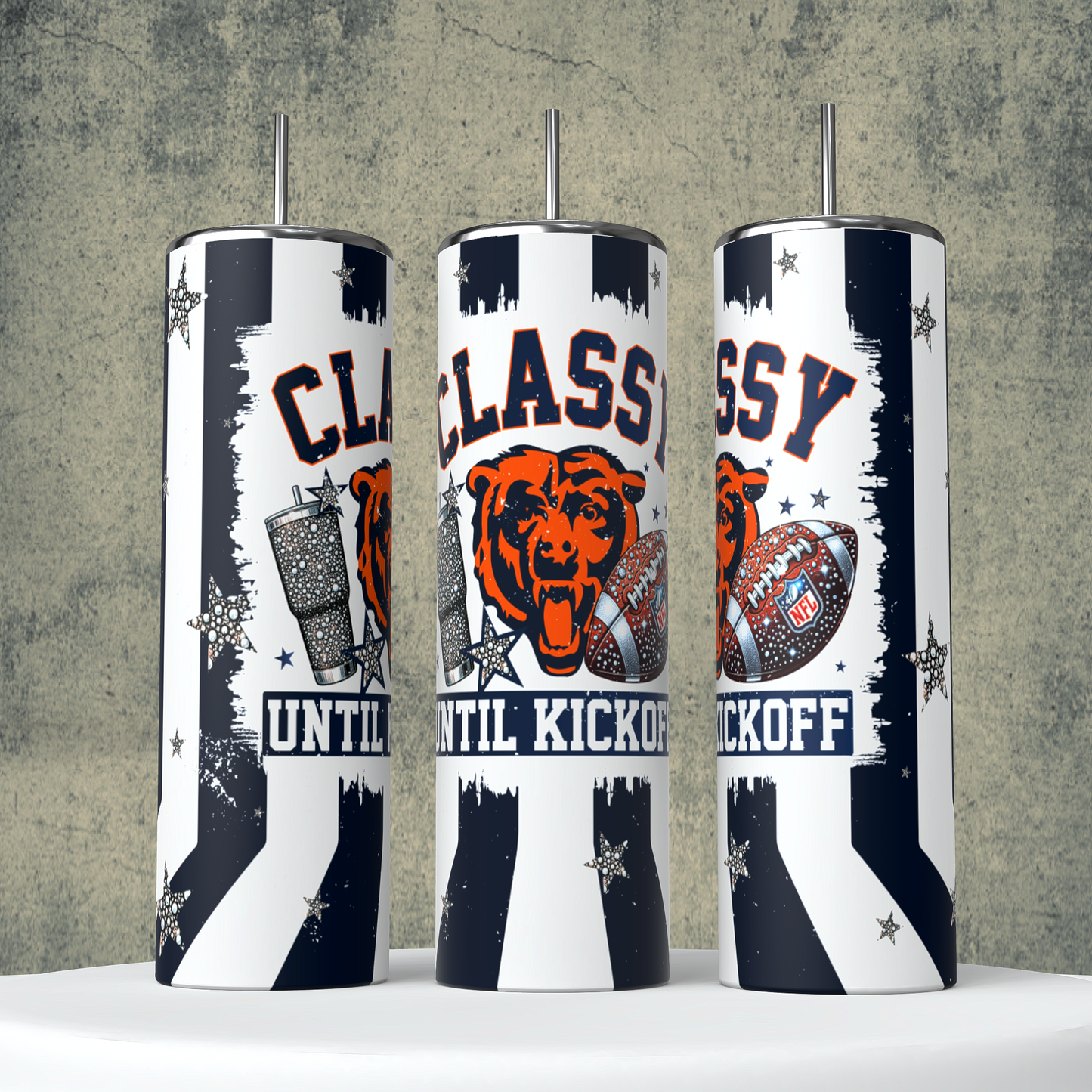 Classy Until Kickoff + Tumbler Wraps (64 Files) - Sept2024 - PNG - Digital Design (Personal Use Recommended)