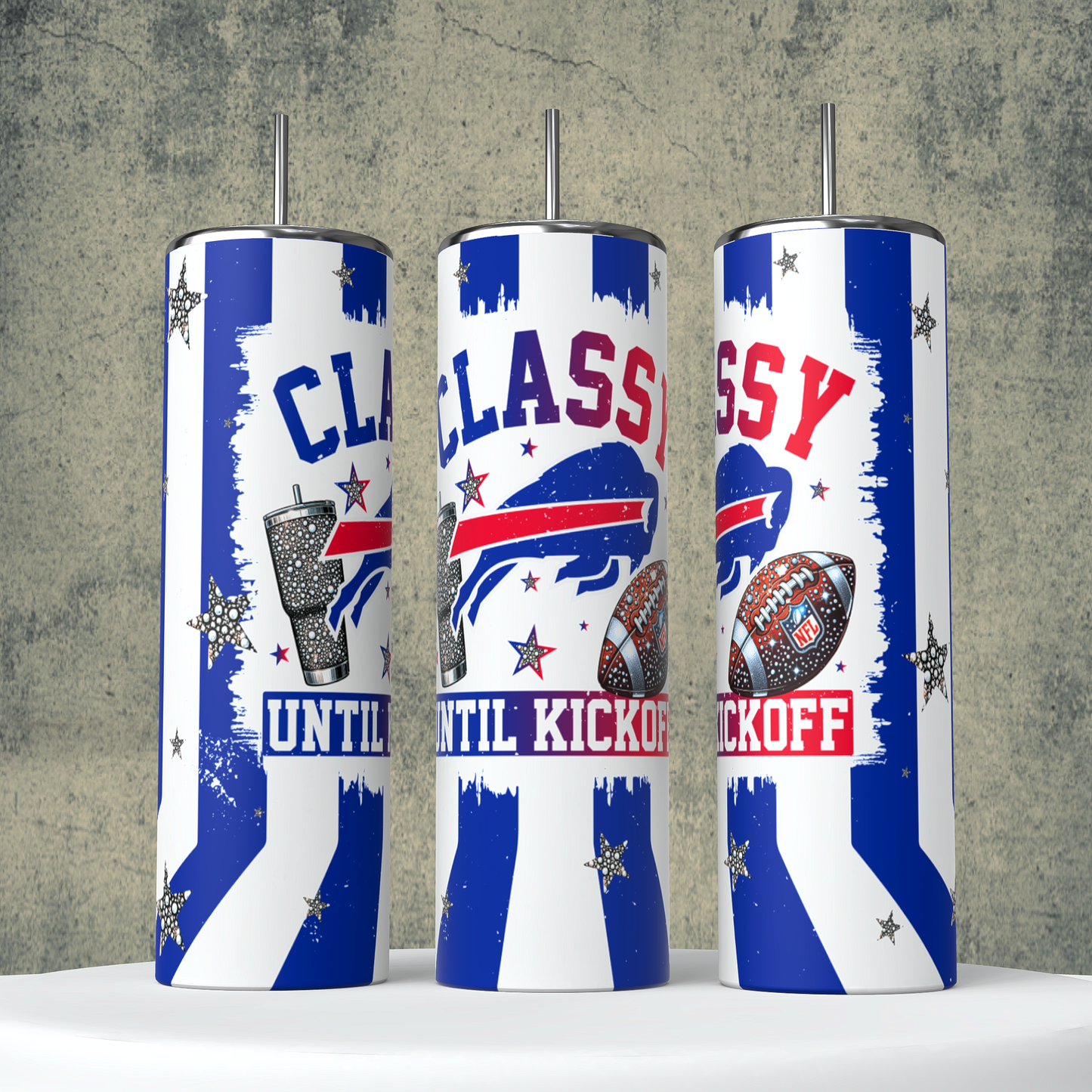 Classy Until Kickoff + Tumbler Wraps (64 Files) - Sept2024 - PNG - Digital Design (Personal Use Recommended)