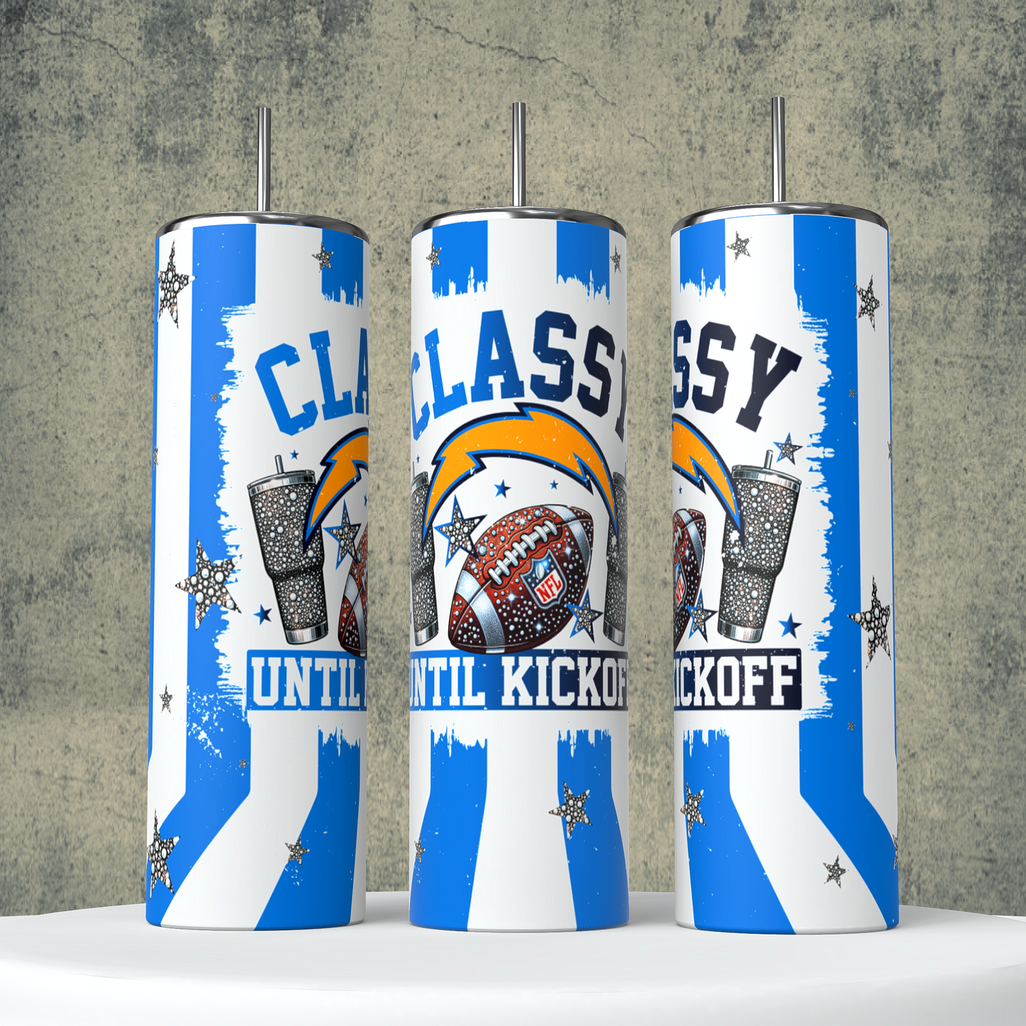 Classy Until Kickoff + Tumbler Wraps (64 Files) - Sept2024 - PNG - Digital Design (Personal Use Recommended)
