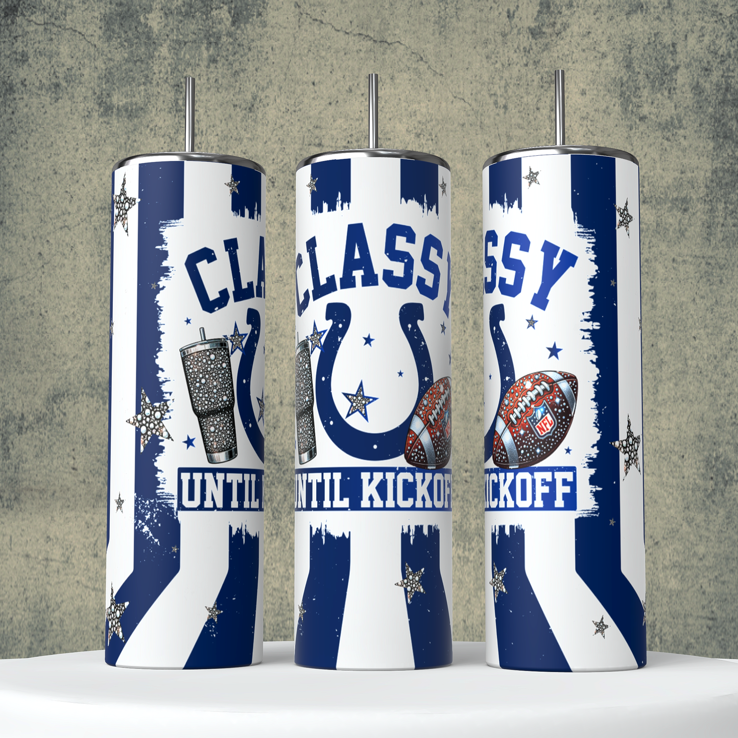 Classy Until Kickoff + Tumbler Wraps (64 Files) - Sept2024 - PNG - Digital Design (Personal Use Recommended)
