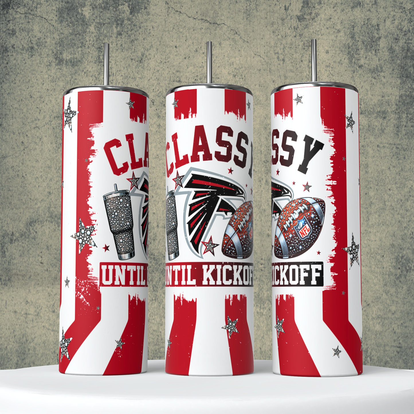Classy Until Kickoff + Tumbler Wraps (64 Files) - Sept2024 - PNG - Digital Design (Personal Use Recommended)