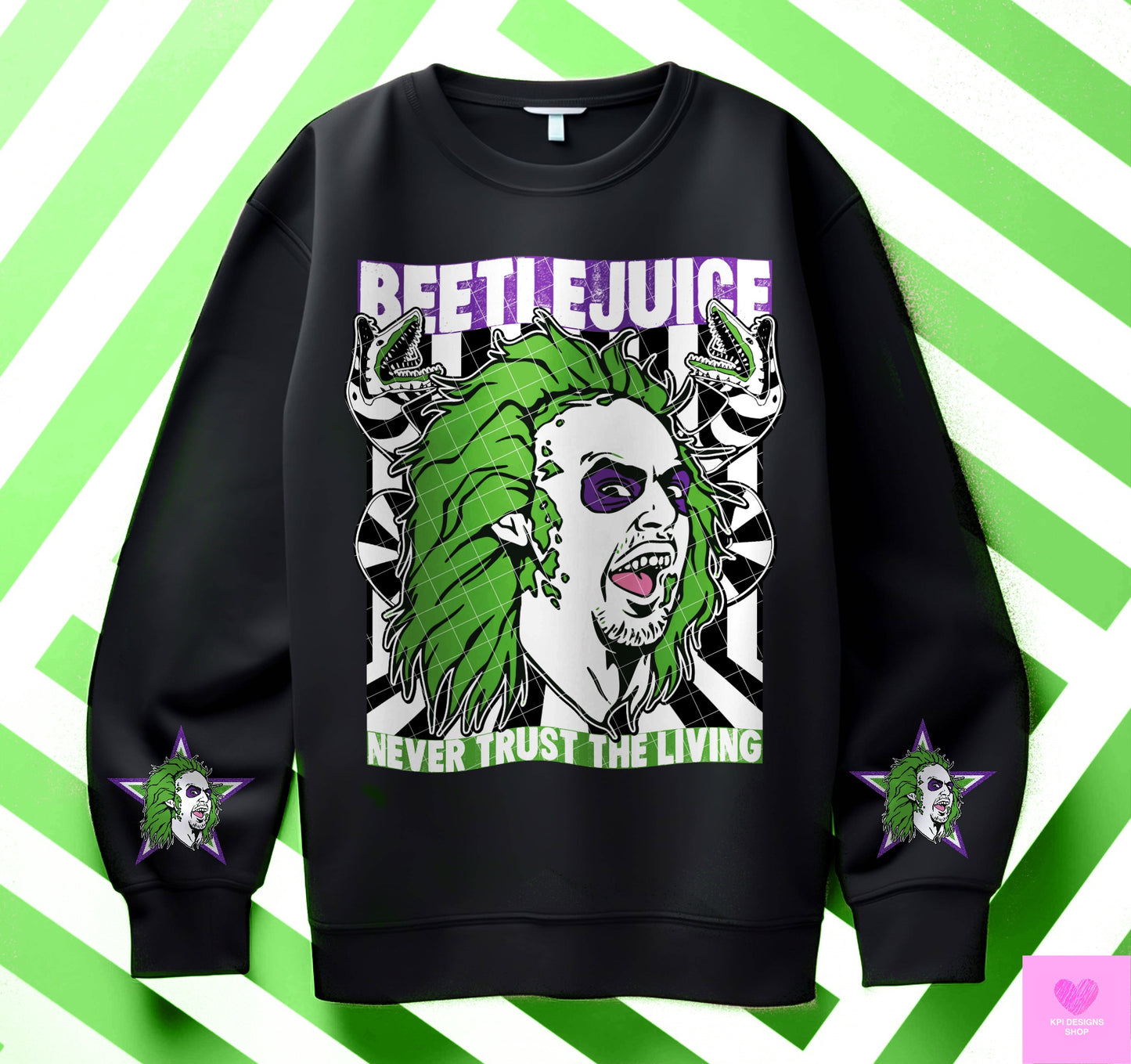 Never Trust the Living + Matching Sleeve (4-pack) - August2024 - PNG - Digital Design (Copy)