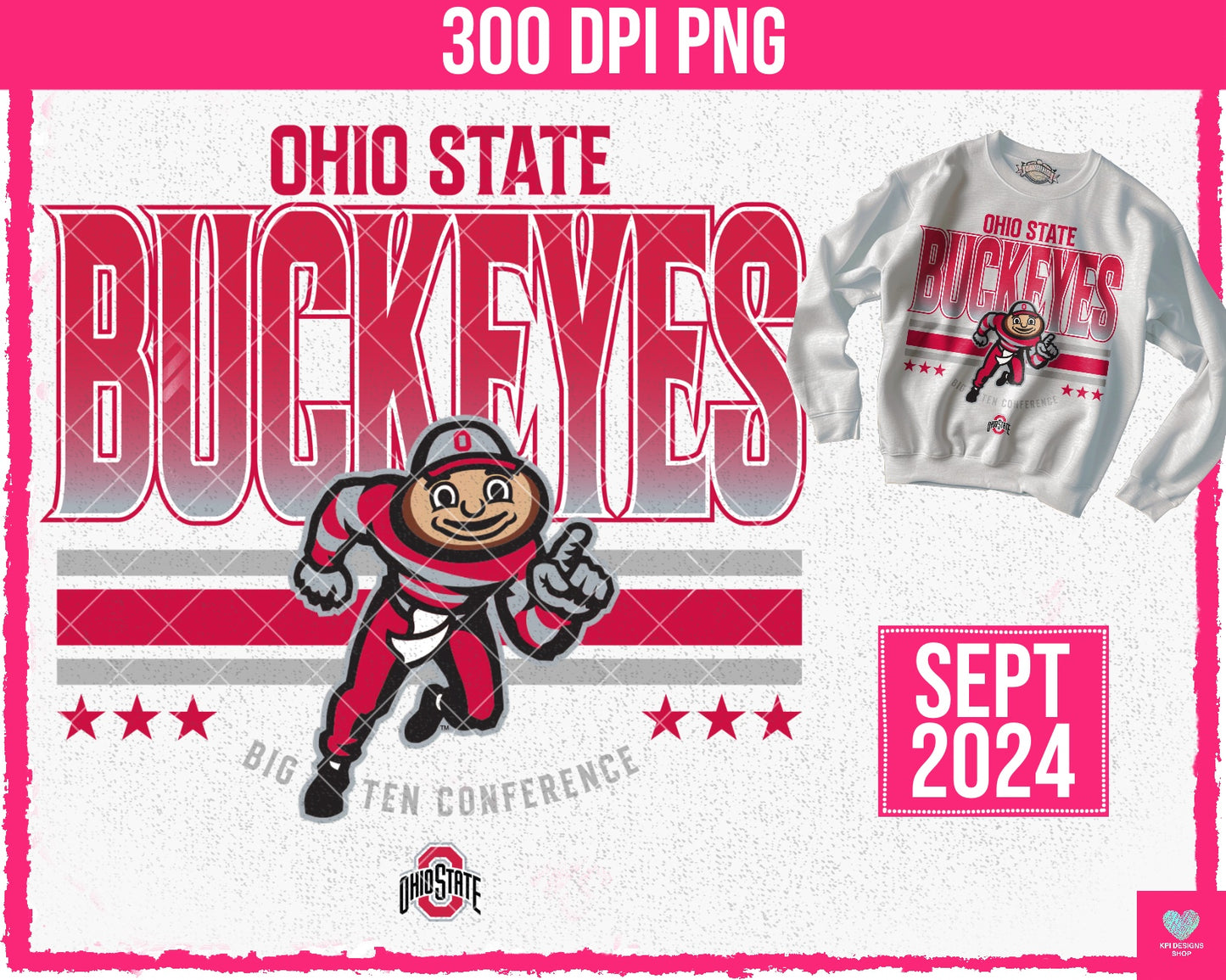 Buckeye Stripes (2 Options Included) - Sept2024 - PNG - Digital Design (Personal Use Recommended)