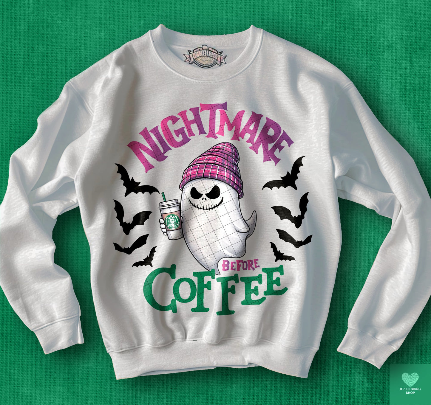 Nightmare Before Coffee + Matching Pocket - Sept2024 - PNG - Digital Design