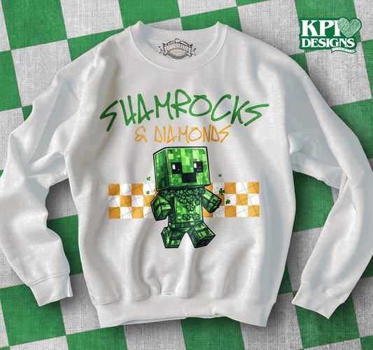Shamrocks & Diamonds (2-pack) - Feb2025 - PNG - Digital Design