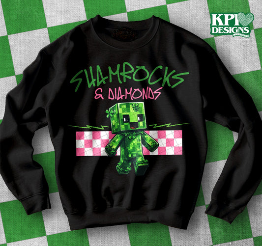 Shamrocks & Diamonds (2-pack) - Feb2025 - PNG - Digital Design