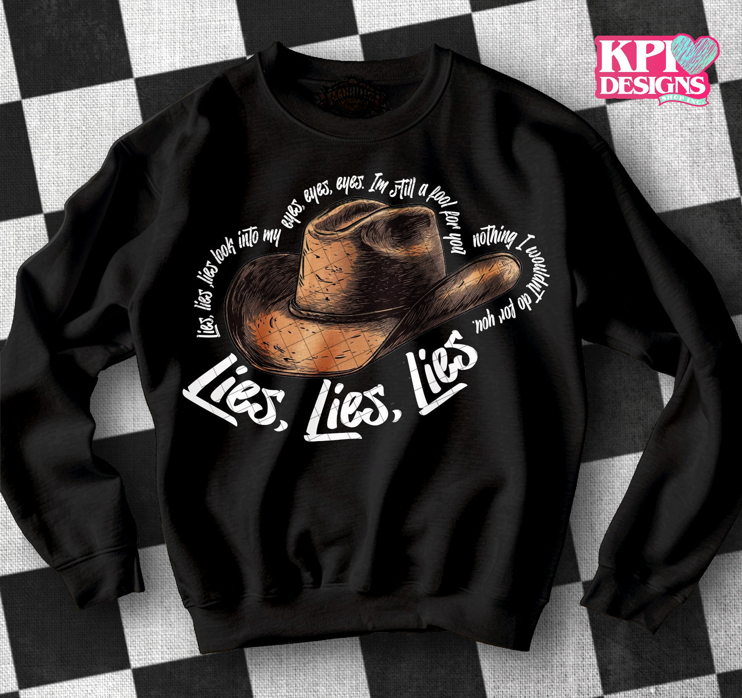 Lies x3 Cowboy Hat (2 files) - Mar2025 - PNG - Digital Design