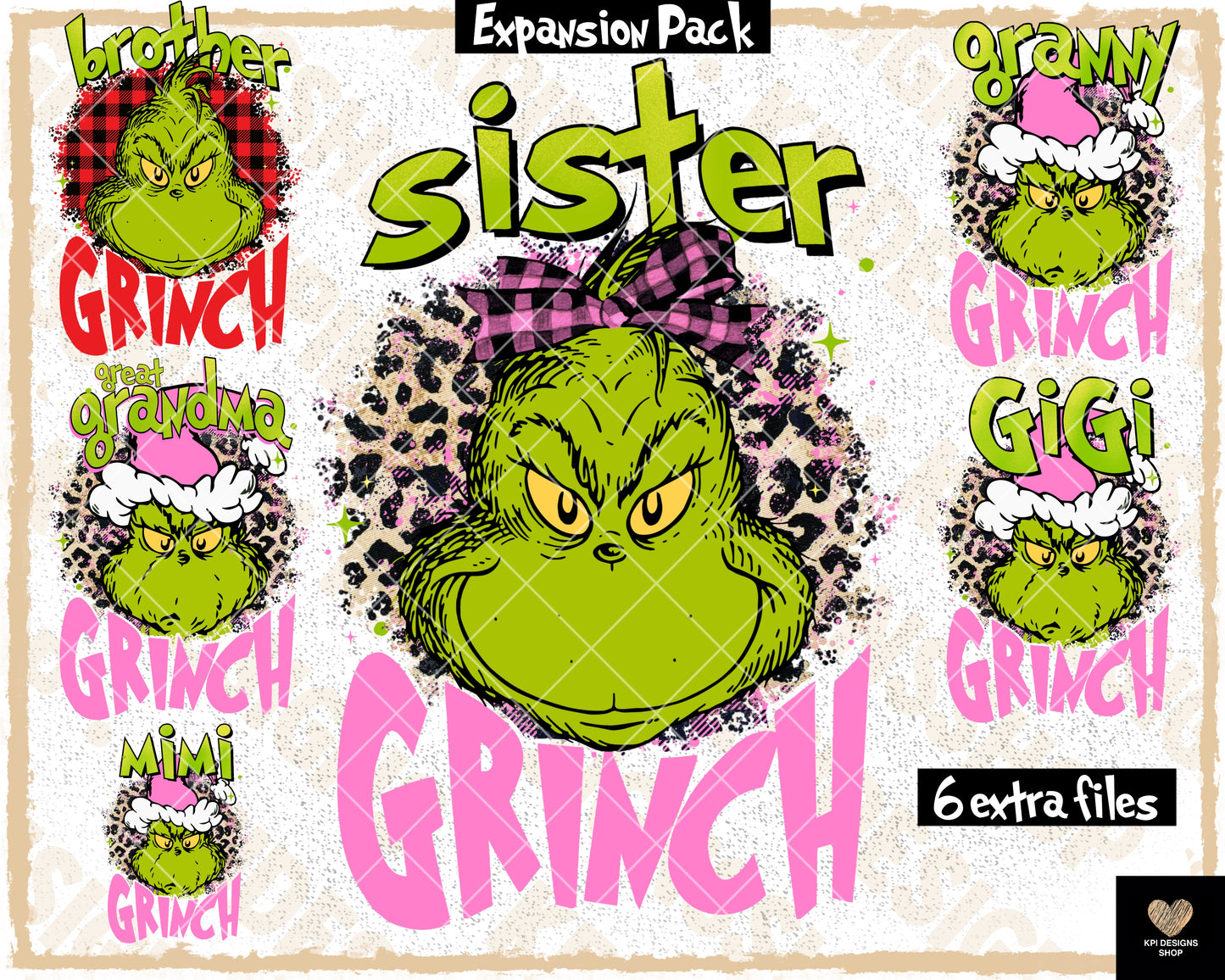 BUNDLE: Mean One Family Expansion Pack - 6 Designs - PNG - Digital Designs - Personal Use Recommended