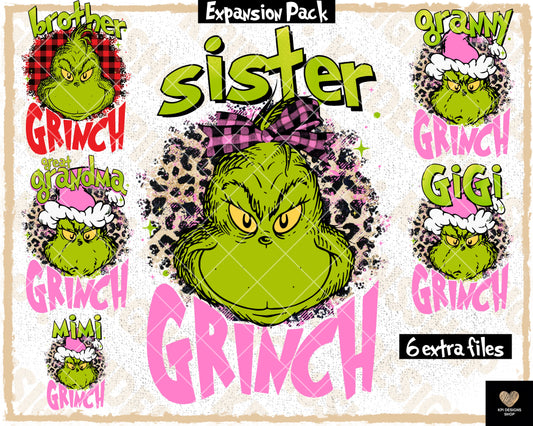 BUNDLE: Mean One Family Expansion Pack - 6 Designs - PNG - Digital Designs - Personal Use Recommended