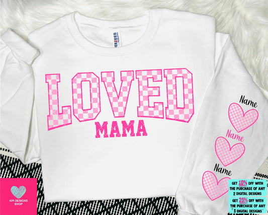 Loved Mama + Matching Sleeve Heart - Jan2024 - PNG - Digital Design
