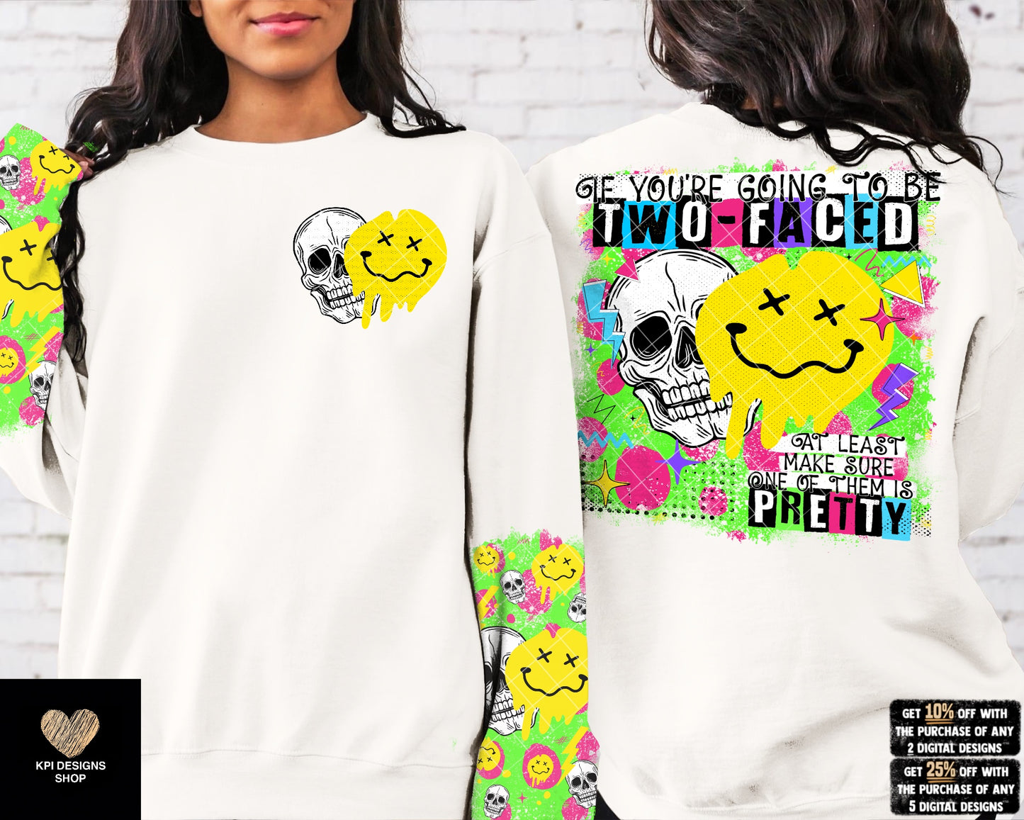 If You're Going to Be Two-Faced + Matching Pocket - Aug2023 - PNG - Digital Designs