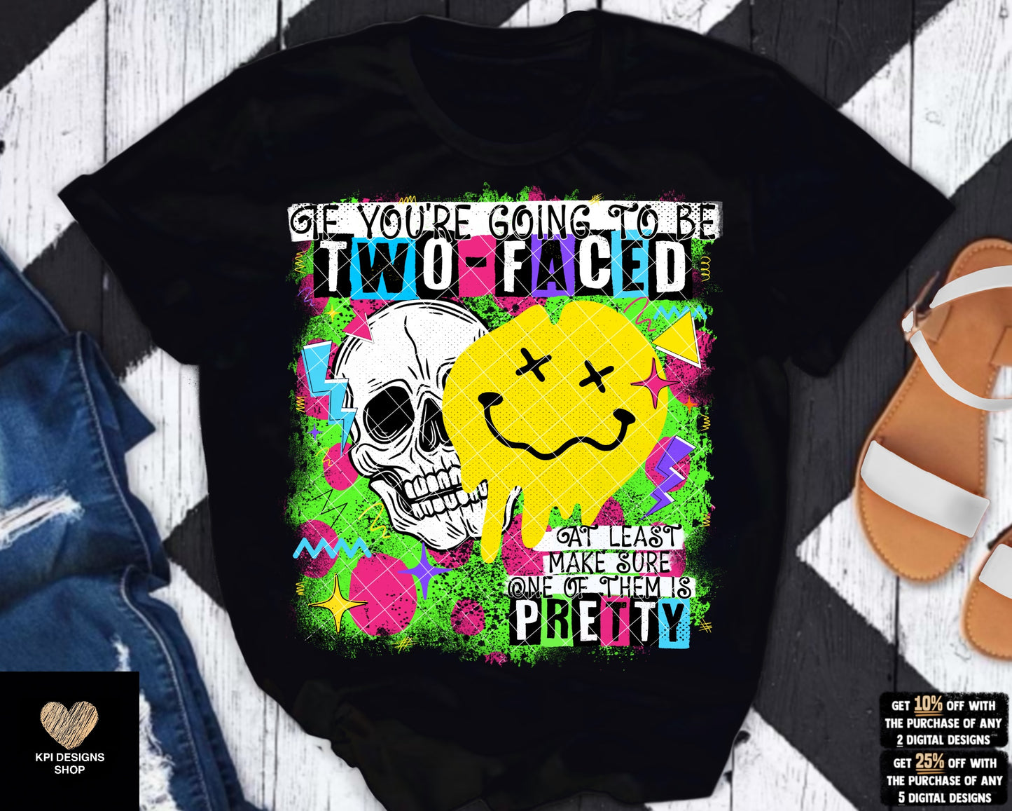 If You're Going to Be Two-Faced + Matching Pocket - Aug2023 - PNG - Digital Designs