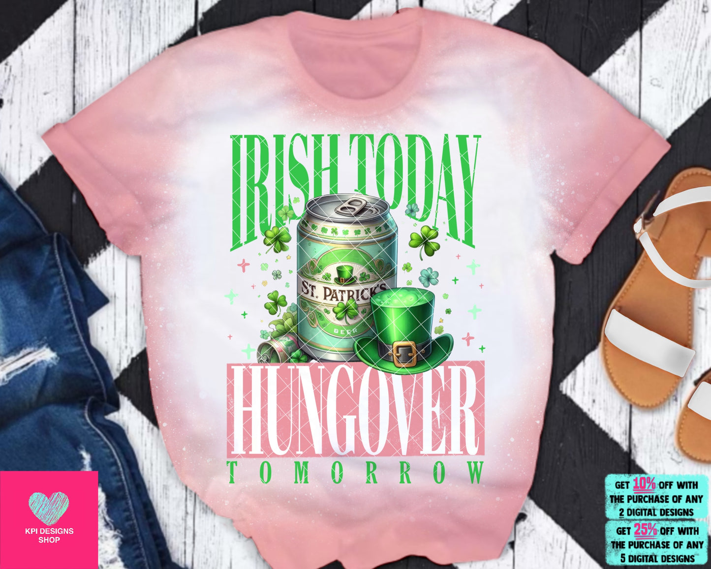 Irish Today, Hungover Tomorrow (2-pack) - Feb2023 - PNG - Digital Design