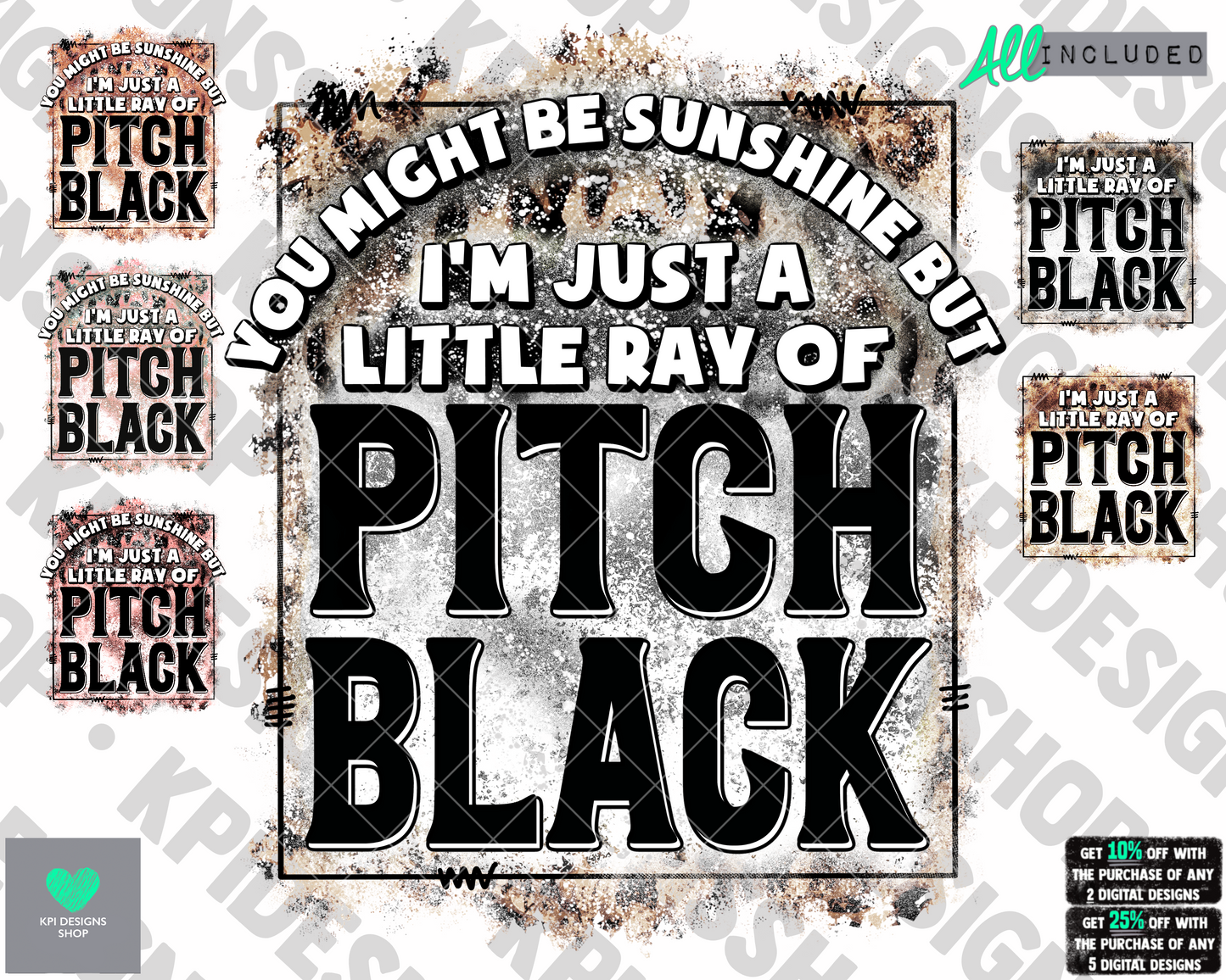 Little Ray of Pitch Black (6-pack) - July2023 - PNG - Digital Design