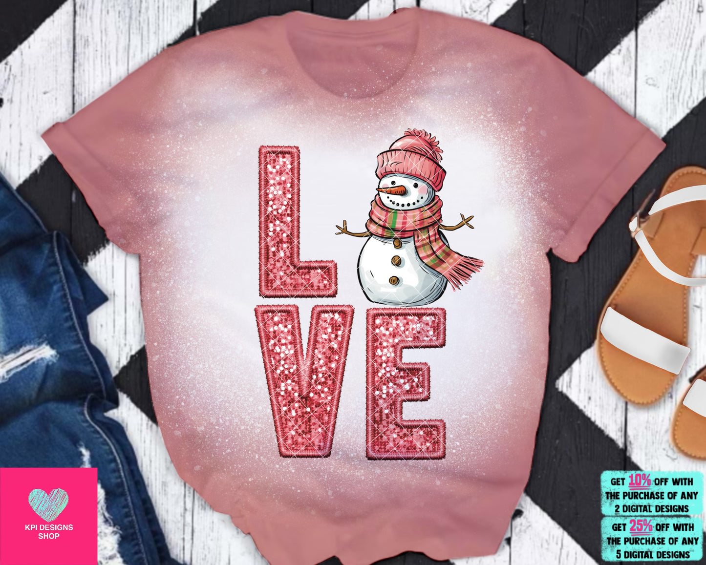 BUNDLE: LOVE Sequin Christmas (4-pack) - Nov2023 - PNG - Digital Design