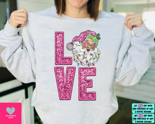 BUNDLE: LOVE Sequin Christmas (4-pack) - Nov2023 - PNG - Digital Design