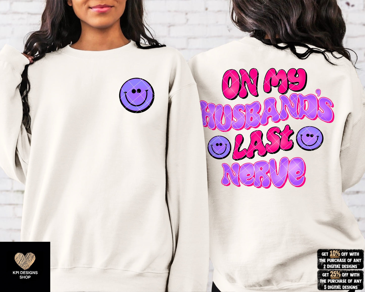 On My Husband's Last Nerve + Matching Pocket (10-pack) - July2023 - PNG - Digital Design