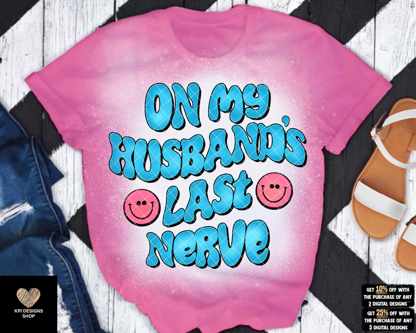 On My Husband's Last Nerve + Matching Pocket (10-pack) - July2023 - PNG - Digital Design