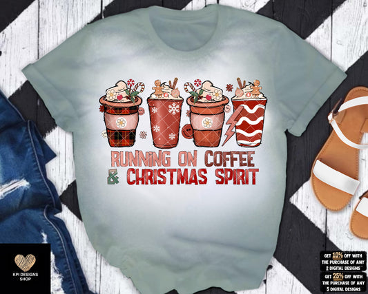 Running on Coffee & Christmas Spirit - Oct2023 - PNG - Digital Design