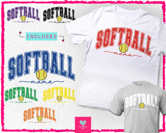 Softball Mama (8-pack) - Mar2024 - PNG - Digital Design