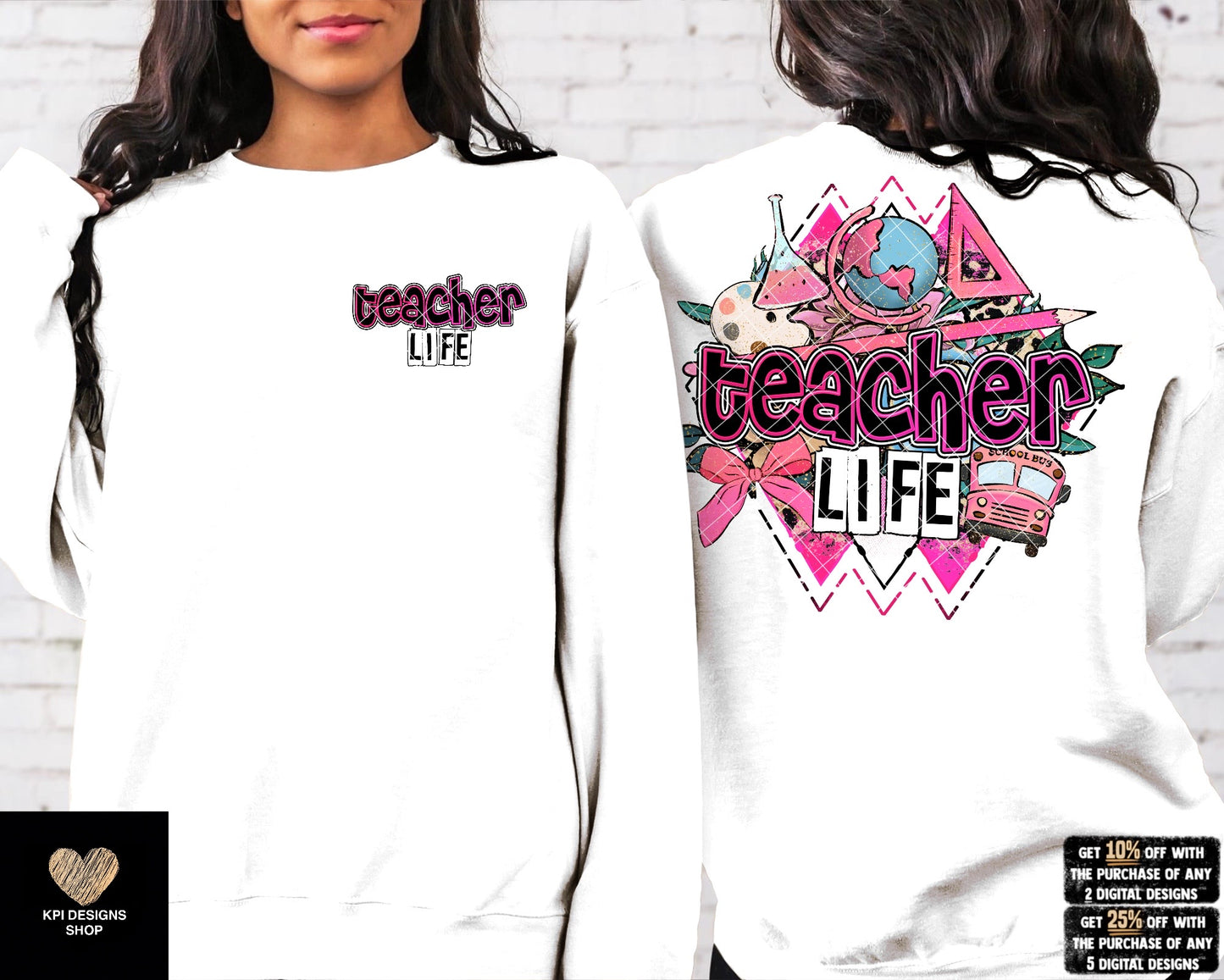 Teacher Life + Matching Pocket (6-pack) - May2023 - Digital Designs - PNG