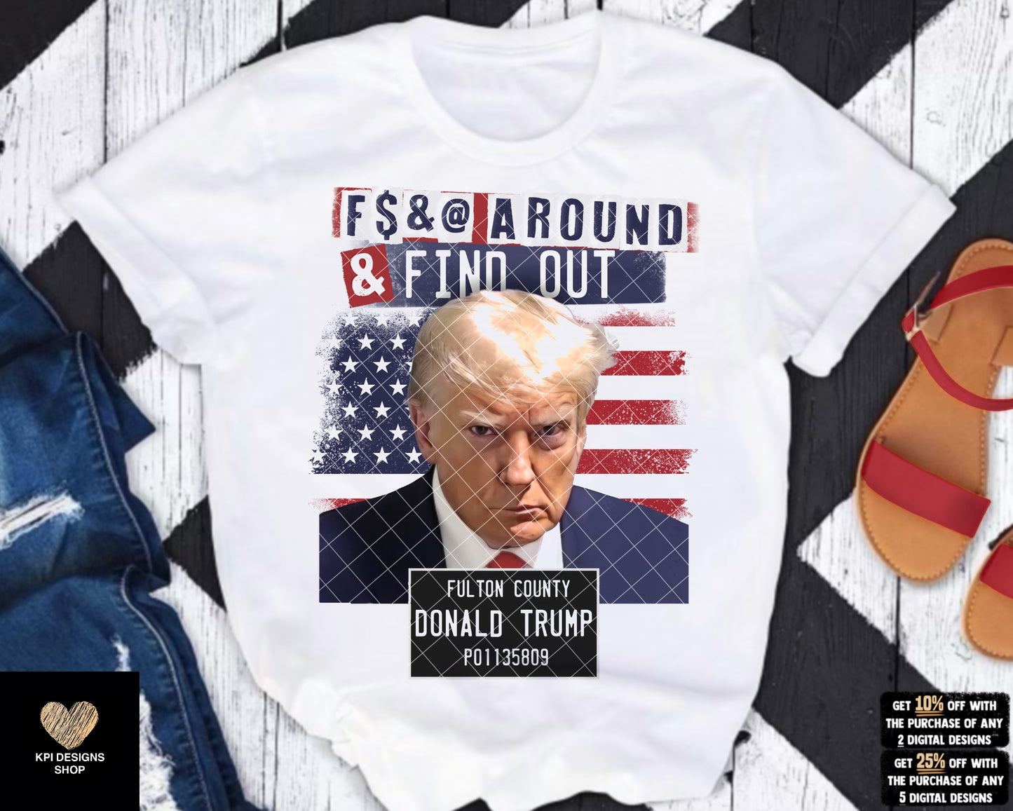 BUNDLE: Trump Mugshot - 14 Files - Aug2023 - PNG - Digital Design