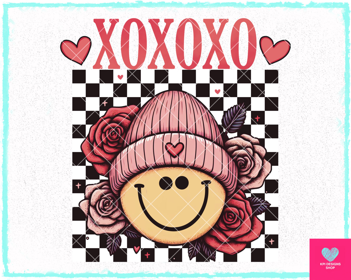 XOXOXO Smiley - Dec2023 - PNG - Digital Design