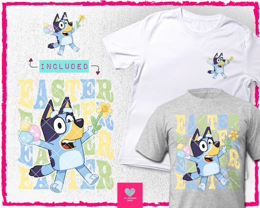 Blue Easter + Matching Pocket - Mar2024 - PNG - Digital Design (Personal Use Recommended)