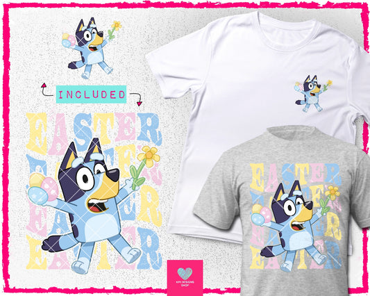 Blue Easter + Matching Pocket - Mar2024 - PNG - Digital Design (Personal Use Recommended)