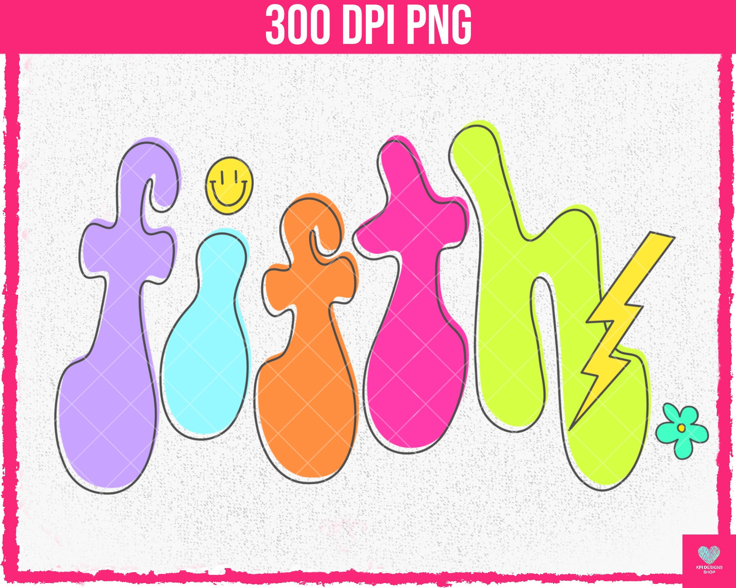 BUNDLE: Neon School (10-pack) - July2024 - PNG - Digital Design